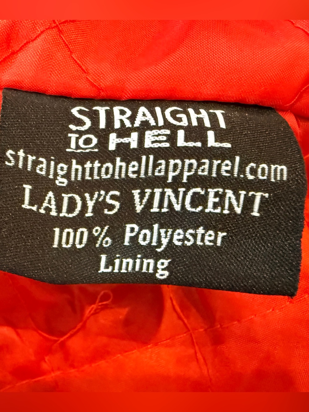 Straight to Hell Jacket Black Leather Vincent Motorcycle Women's Large to XL - Picture 12 of 15